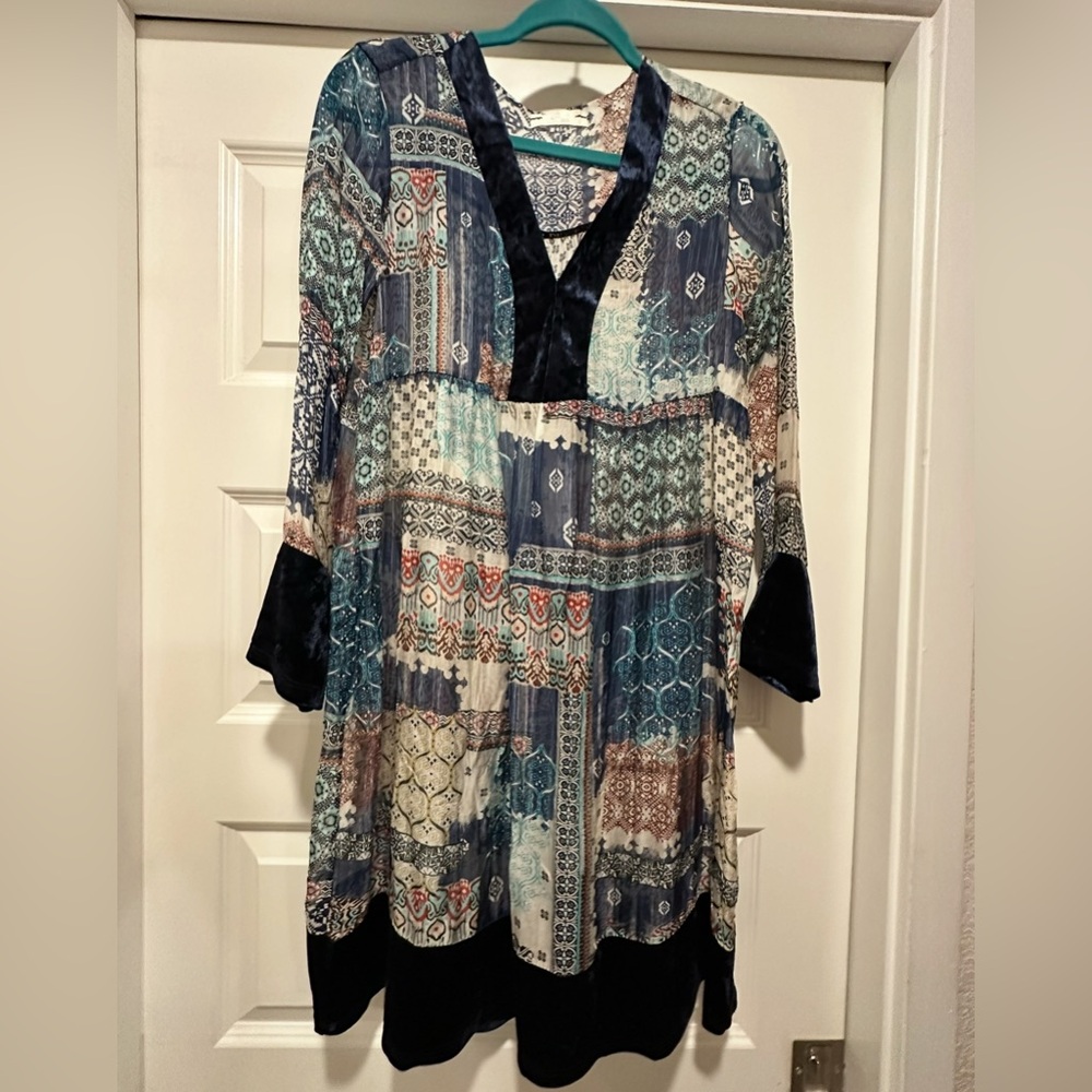 Baci for Sundance Boho Patchwork Tunic Dress – Size M – Made in Italy